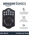 Rock Solid Electronic Keypad Deadbolt With Touch Control Keyless Entry And Fast Auto Relock In Classic Matte Black, front view with keypad.