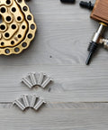 Upgrade Your Deck With These Stainless Steel Cable Railing Protector Sleeves 3/16 inch on wood deck with cable fitting hardware