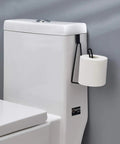 Over The Tank Toilet Paper Holder Stand, Sturdy Metal Tissue Roll Dispenser For Bathroom Storage And Organization, No Fuss Space Saving Design, Mounts Over Tank Or Cabinet Door, Black Finish.