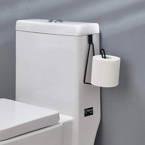 Over The Tank Toilet Paper Holder Stand, Sturdy Metal Tissue Roll Dispenser For Bathroom Storage And Organization, No Fuss Space Saving Design, Mounts Over Tank Or Cabinet Door, Black Finish.