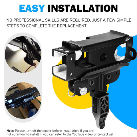Heavy Duty Square Rail Trolley Assembly For Hassle Free Garage Door Opener Replacement Compatible With Chamberlain Craftsman And LiftMaster Systems, showing installation components.