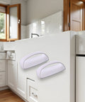 Two Pack White Adhesive Handles Self Stick Wardrobe And Cabinet Pulls No Drill Stick On Door Handles for cabinets in kitchen