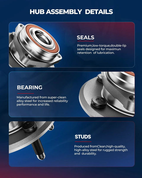 Front Wheel Bearing And Hub Assembly 513448 Drop In Fit For Toyota RAV4 2019 To 2023 Camry 2018 To 2022 details view