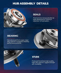 Front Wheel Bearing Hub Assembly details for Chevy Colorado 2015-2022 4WD and GMC Canyon 2015-2022 4WD with seals, bearings, studs