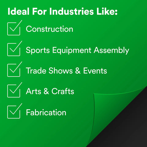 Ideal industries for Double Coated Paper Adhesive Tape 410M Natural 1 in x 36 yd include construction, fabrication, and arts.