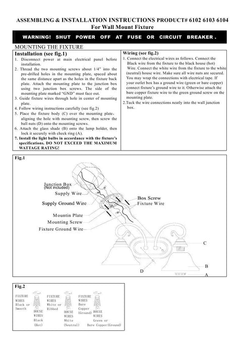 Installation diagram for Three-Light Bathroom Vanity Fixture In Chrome Finish, step-by-step mounting and wiring guide.