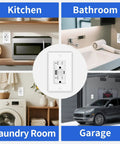Solid Setup GFCI Outlet With Dual USB A Plus C Ports In White Pack Of 20 Tamper Resistant used in kitchen, bathroom, laundry, garage.