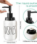 Farmhouse Ceramic Soap Dispenser With White Glaze, Bold Black Pump And Lettering, 14oz, Perfect For Kitchen Counter Or Sink, Bathroom Decor, Smudge Resistant Porcelain Build Stays Clean And Stylish