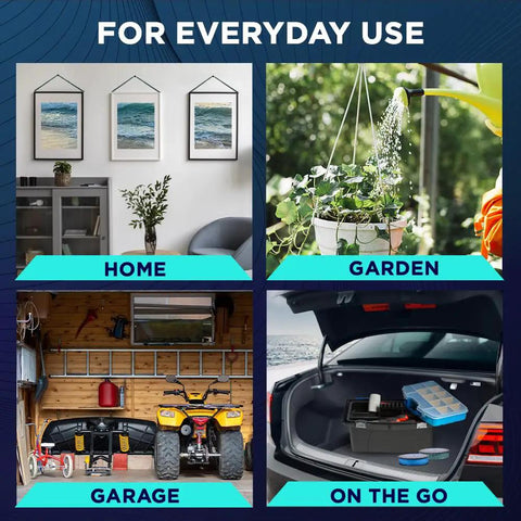 Images of home, garden, garage, and car use for Black Micro Paracord 1.18 mm By 125 Ft Thin Yet Tough Utility Cord.
