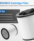 2 Pack Cartridge Filter Replacement For 6-16 Gallon Wet Dry Vacs Fits DXV06P Through DXV16P Shop Vacs on white background
