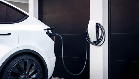 Tesla Wall Connector EV Charger For Home Use Level 2 NACS Up To 48 Amp 11.5 kW Output UL Certified Energy Star Partner charging car
