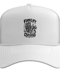 Funny Forklift Operator Warehouse Humor Trucker Hat With Adjustable Mesh Back White Cap For Forklift Drivers And Logistics Pros