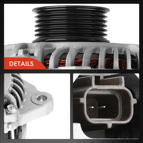 Close-up of Direct Fit Alternator Replacement For Mazda 6 2009 2013 V6 3.7L And CX 9 2007 2015 12V 110A CW Rotation