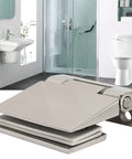 Heavy Duty Stainless Steel Glass Door Hinges For 90 Degree Frameless Showers Adjustable With Flexible Rubber Pads, close-up view.