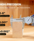 6 Inch Dial Caliper With 0.001 Inch Graduation Precise Inside And Outside Measurement Tool measuring wooden block