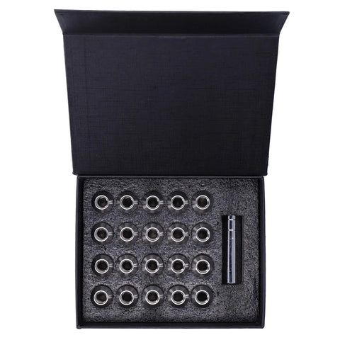Premium 20 Pcs 1/2-20 Lug Nuts Socket Kit T304 Stainless Steel Heat Treated Wheel Hardware Universal For Cars Trucks Suv Upgrade open case
