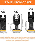 50 Pieces Titanium Oscillating Multitool Blades Set For Metal Wood Plastic Nails With Titanium Carbide Coating Delivers Over 2x Life
