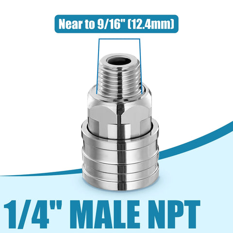 JOEJET 1/4-inch stainless steel pressure washer fitting with quick-connect to 1/4-inch male NPT
