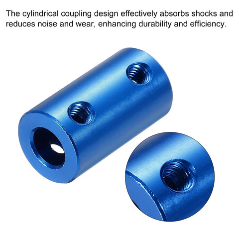 Blue Rigid Screw Coupling 5mm To 7mm Shaft Connector L25mm By D14mm Steel Joint for 3D printers and encoders