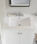 Voltaire Vanity Top Sink With Three Hole Center Set Faucet Mount Drop In Install Glossy White Finish