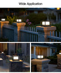 Outdoor Post Lights Hard Wired Modern 9.1 Inch Column Lights illuminating a garden path with 3000K LED lighting at night