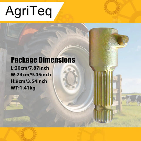 Badass PTO Spline Changer Adapter Fits 1-3/8 6 Spline Female To 21 Spline Male Tractor Power Takeoff Extension on a tractor.