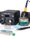939D Plus Digital Soldering Station With 75W Power, Precision Heat Control From 392 To 896 Fahrenheit, ESD Safe, with accessories