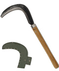 Hand-Forged Korean Sickle For Weeding And Brush Clearing Razor Sharp Blade Chestnut Wood Handle Heavy Duty Garden Tool With Sheath
