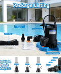 Half Horsepower Pool Cover Pump With Automatic On Off 3500 GPH Submersible Water Pump Includes Filter Net by pool