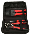 Premium Carbon Steel Wire Crimping And Stripping Pliers Set With Five Interchangeable Heads in carrying case