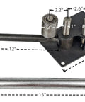 Heavy Duty Manual Rebar Bender For Steel Rod Bending Portable Deformed Rod Folding Machine with dimensions 12x8.6 inches.