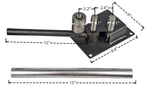 Heavy Duty Manual Rebar Bender For Steel Rod Bending Portable Deformed Rod Folding Machine with dimensions 12x8.6 inches.