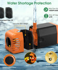 Beefy 25W Solar Fountain Pump With 340GPH Flow Adjustable Water Output Durable Solar Water Pump in close-up with filter and tubing.