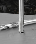 Close-up of All In One Helicoil Thread Repair Kit With 338-Piece SAE HSS Drill Inserts Taps And Tools for metal thread repair.