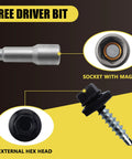 Free driver bit and black hex head for Heavy Duty Number 10 X 1 Inch Black Hex Head Self Drilling Roofing Screws, 300 Piece Set.
