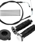 7-8 Inch Twist Grip Throttle Cable Kit For GY6 Scooters And Mini Bikes with throttle housing, grips, and cable