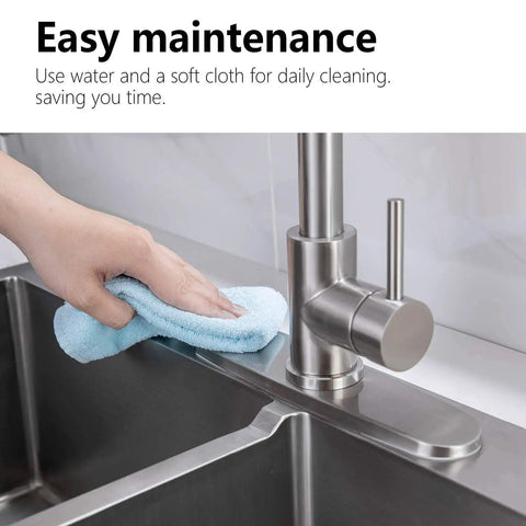 Solid Stainless Steel Sink Escutcheon Plate With Slick Brushed Nickel Finish Fits Any One Or Three Hole Kitchen Bathroom Faucet Deck Cover For A Sweet Upgrade