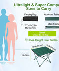 Grab And Go Portable Camping Table With Aluminum Top Foldable Side Table For Outdoor Cooking Hiking And Picnics No Tools Required Quick Setup In A Minute Lightweight And Compact Blackish Green Small