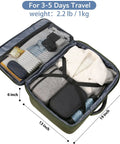 Expandable Air Travel Backpack With Trolley Sleeve Lightweight Carry On Daypack interior view packed for travel