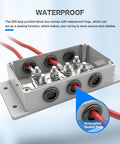 Tough As Nails Heavy Duty 500A 12V Bus Bar Power Distribution Block with waterproof sealed rings and M8 terminal studs.