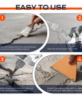 Self Leveling Concrete Crack Filler Two Pack Fast Curing Watersealer used to fill driveway cracks with application steps.