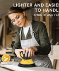 Person using Brushless 350W Random Orbital Sander With 3A Motor, Variable Speed Corded Sander For DIY Woodworking.