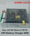 Industrial Switching Power Supply 12V 24V 60W SC60W With External Connector and UPS Function, LED Indicators, Universal AC Input