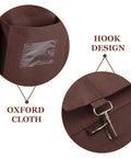 Close-up of Large Capacity Janitorial Cart Bag With Leakproof Design showing oxford cloth material and hook feature for hotels.