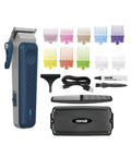 Rechargeable Hair Clippers Kit With Color Coded Guide Combs 17 Pieces For Barber Quality Cuts No Pulling Or Snagging Cordless