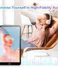 All In One 80GB Bluetooth WiFi MP3 Player With 4.0 Inch IPS Touch Screen next to person relaxing with headphones