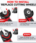 Step-by-step guide on installing cutting wheels for Killer Cordless Angle Grinder Powered By A Beefy Brushless Motor Cranking 12000 Rpm.