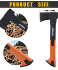 14 Inch Camping Hatchet With Carbon Steel Blade And Do It All Sheath, Backpacking Ready Outdoor Axe for camping, bushcraft.