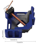 Heavy Duty 4 Inch Cast Iron Welders Angle Clamp Set 2 Pack 90 Degree Right Angle Jaws showcasing detailed dimensions and design
