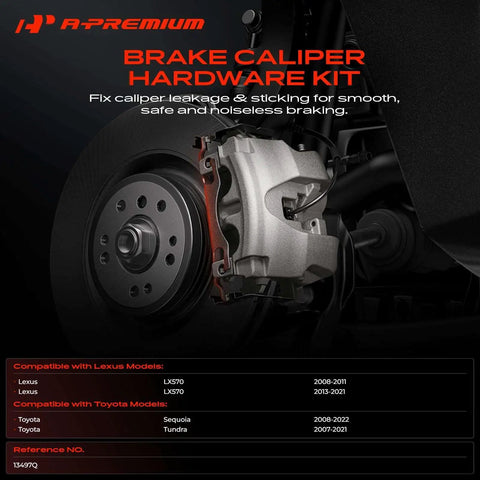 Heavy Duty Rear Side Disc Brake Hardware Kit Compatible With Toyota Tundra 2007 To 2021 And Sequoia 2008 To 2022 Plus Lexus Lx570 Models From 2008 Through 2021 For Smooth Stopping Power And Reliable Ride Quality, brake caliper hardware